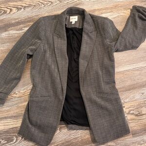 Nine West Gray Herringbone Blazer